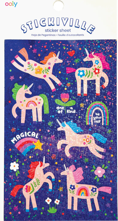 Stickiville Standard - Magical Unicorns (Holographic Glitter)