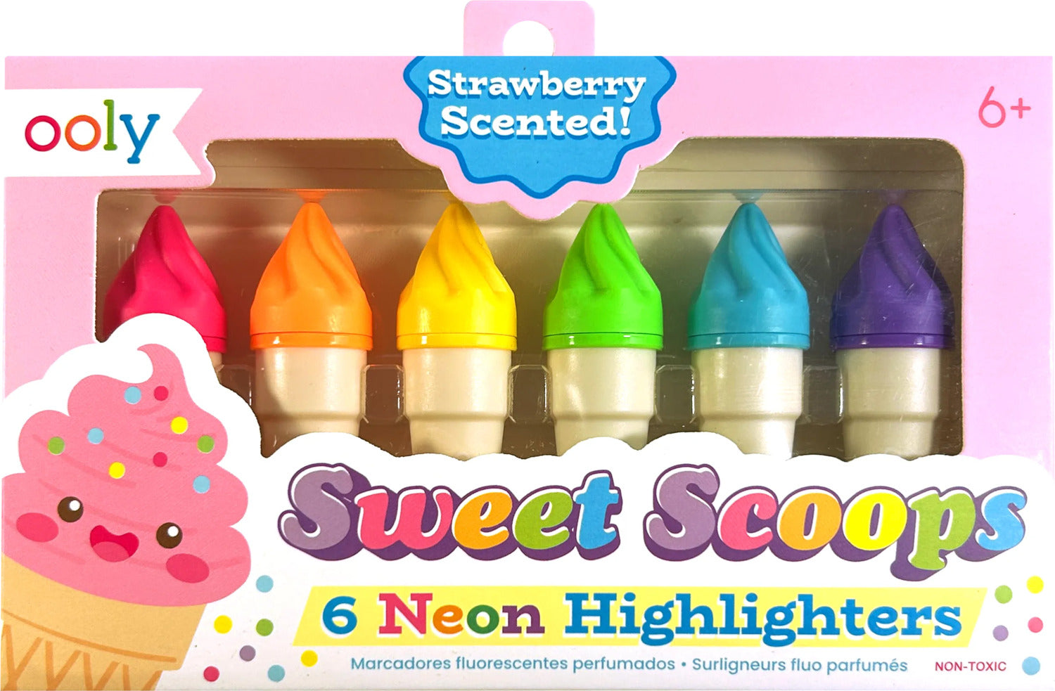 Sweet Scoops Scented Neon Highlighters - Set of 6
