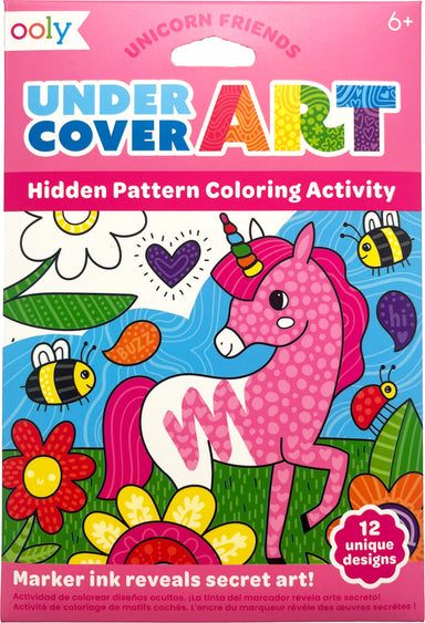 Undercover Art Hidden Pattern Coloring Activity Art Cards - Unicorn Friends