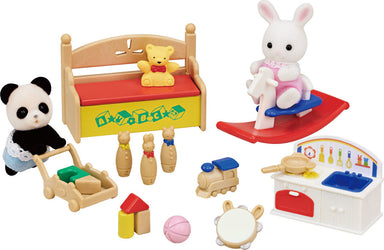 Calico Critters Baby's Toy Box -Snow Rabbit & Panda Babies