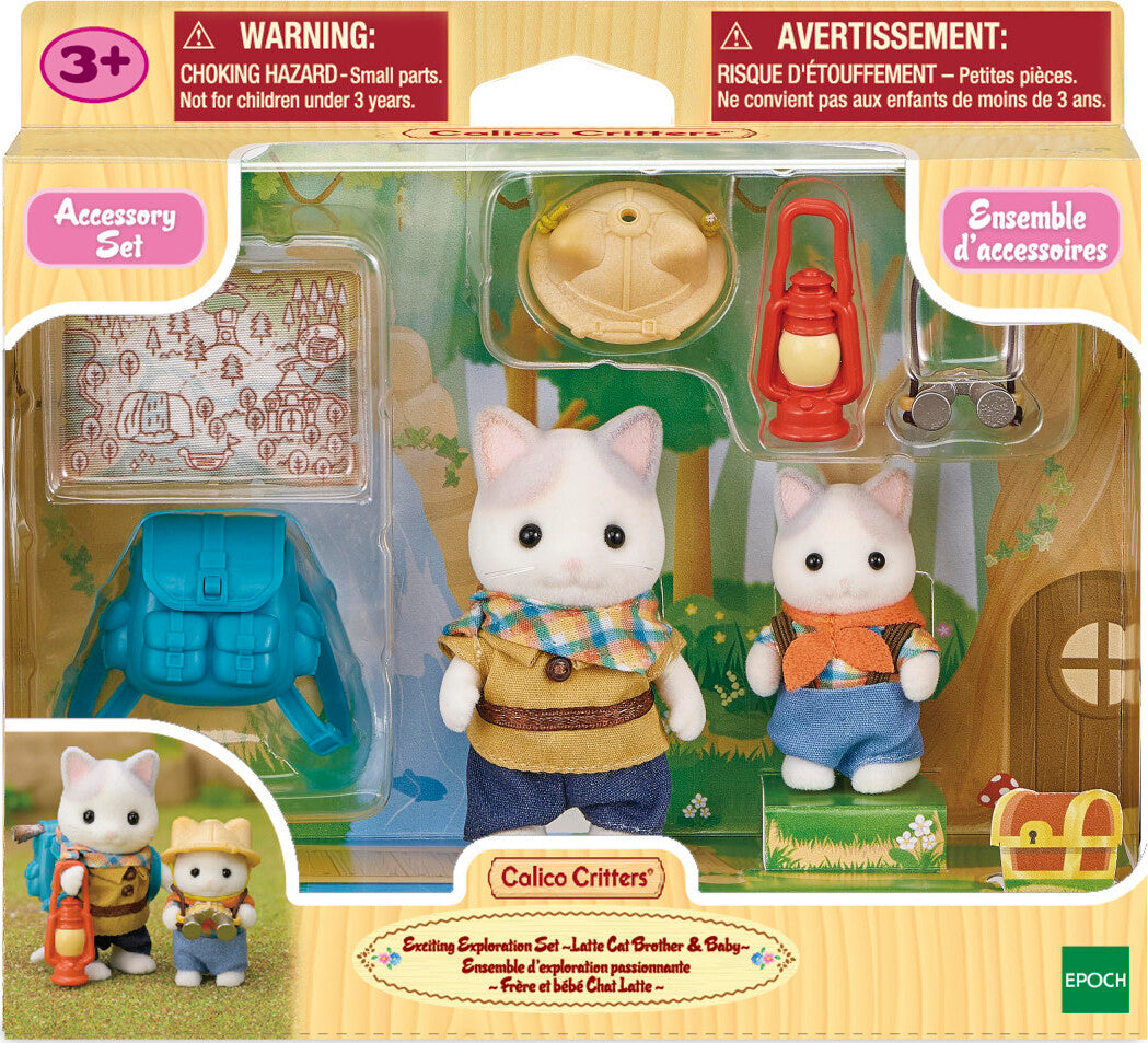 Calico Critters Exciting Exploration Set - Latte Cat Brother and Baby