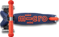 Micro Mini Foldable LED Scooter (Navy Blue/Orange)
