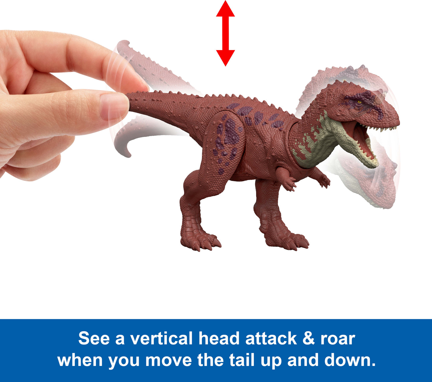 Jurassic World Rebirth Wild Roar Aucasaurus Dinosaur Toy, Tail Controlled Attack Chomp & Sound