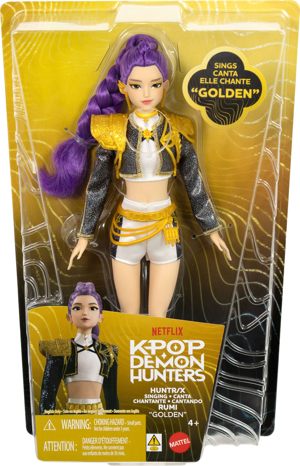 Mattel KPop Demon Hunters HUNTR/X Rumi “Golden” Singing Doll in Removable Outfit & 5 Posable Joints