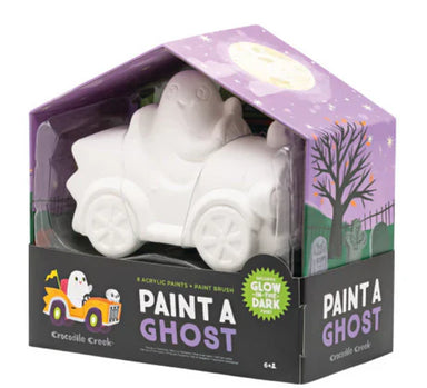 Paint a Ghost kit packaging with a white ghost figure and Halloween-themed design.