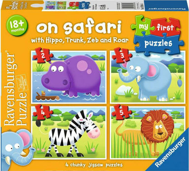 My First Puzzles: On Safari (2, 3, 4, 5 Piece Puzzles)