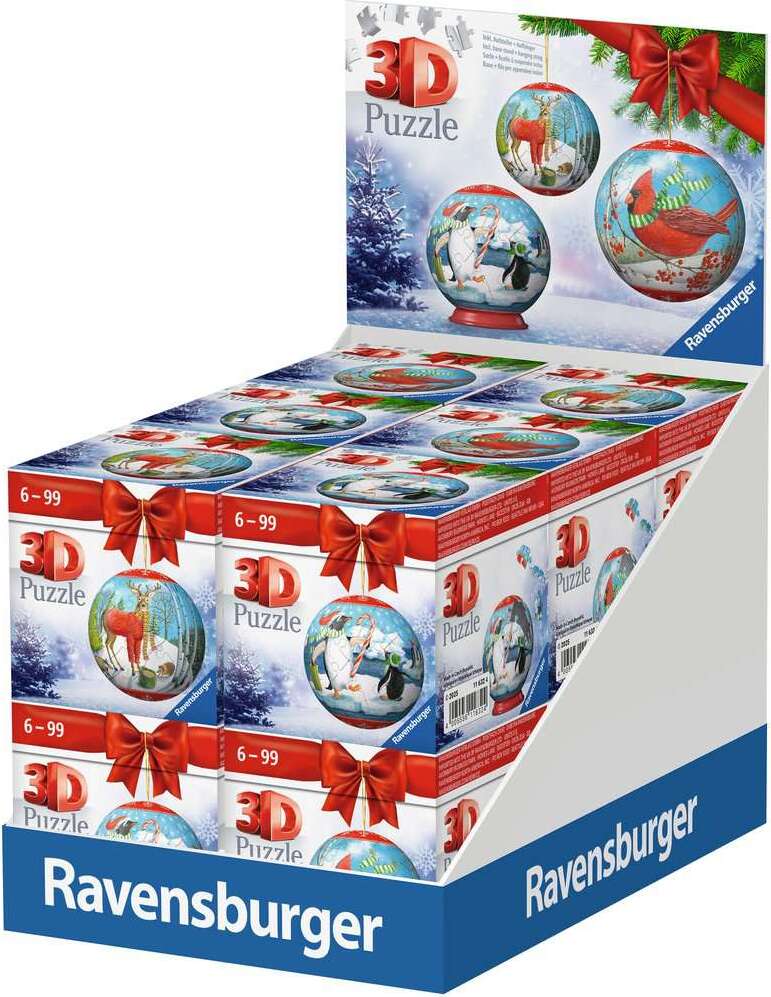 Animal Cheer 3D Christmas Balls (assorted)