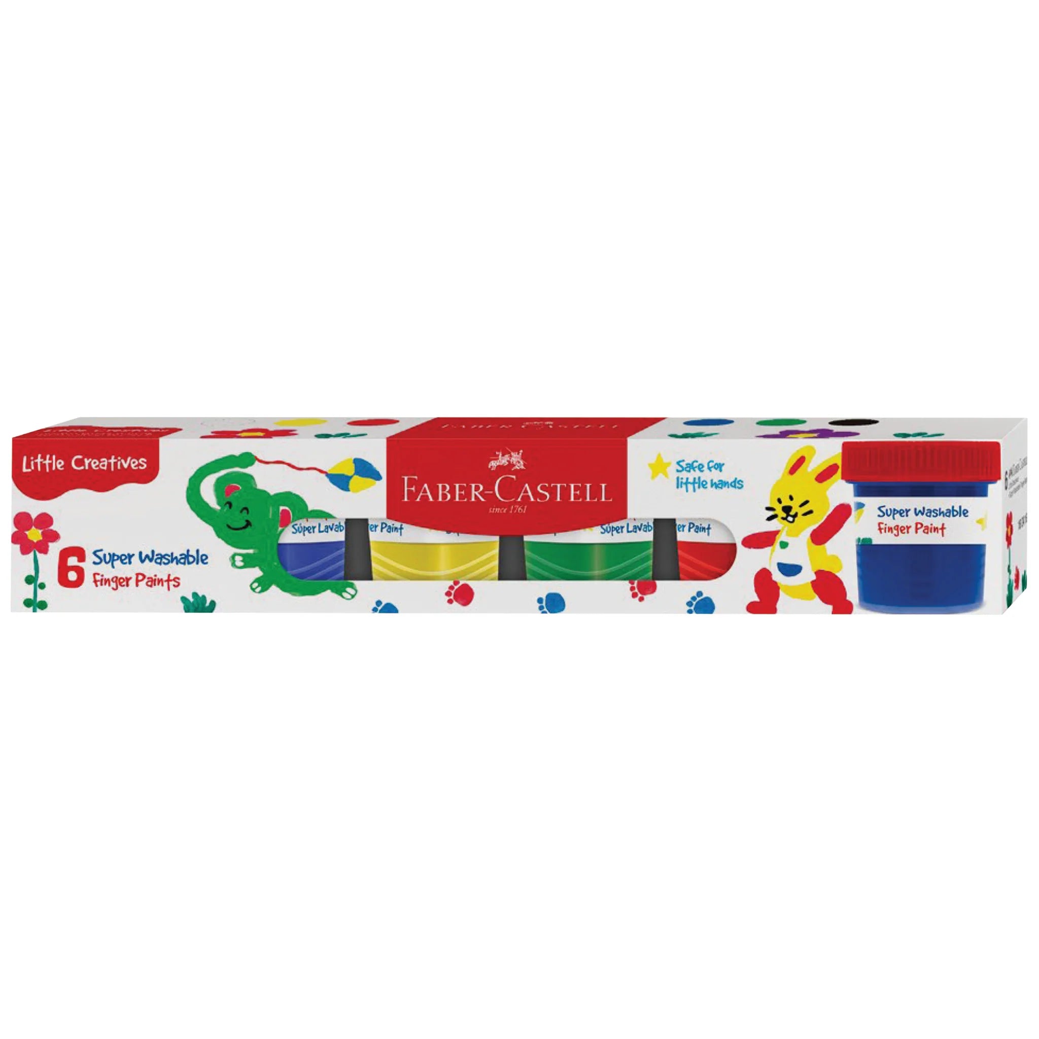 Little Creatives 6ct Super Washable Finger Paints