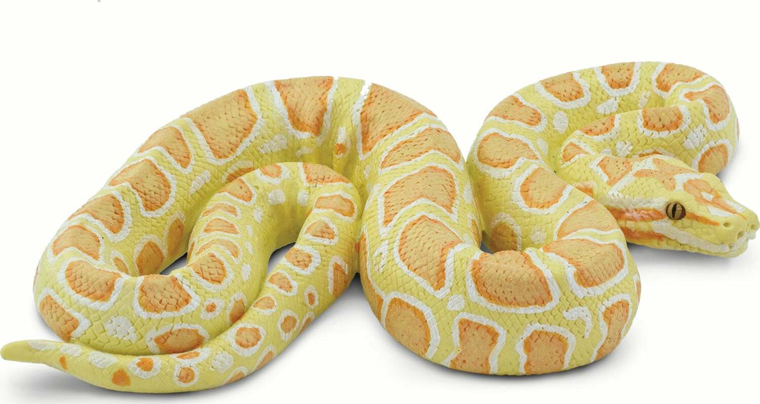 Albino Burmese Python Toy Snake