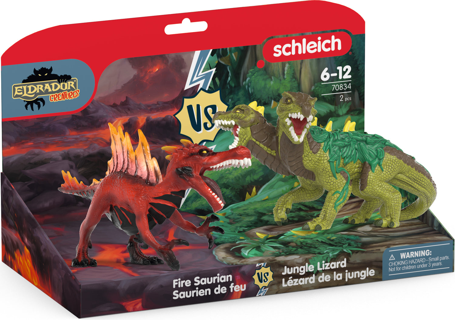 schleich Fire Saurian vs. Jungle Lizard