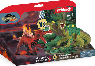 schleich Fire Saurian vs. Jungle Lizard