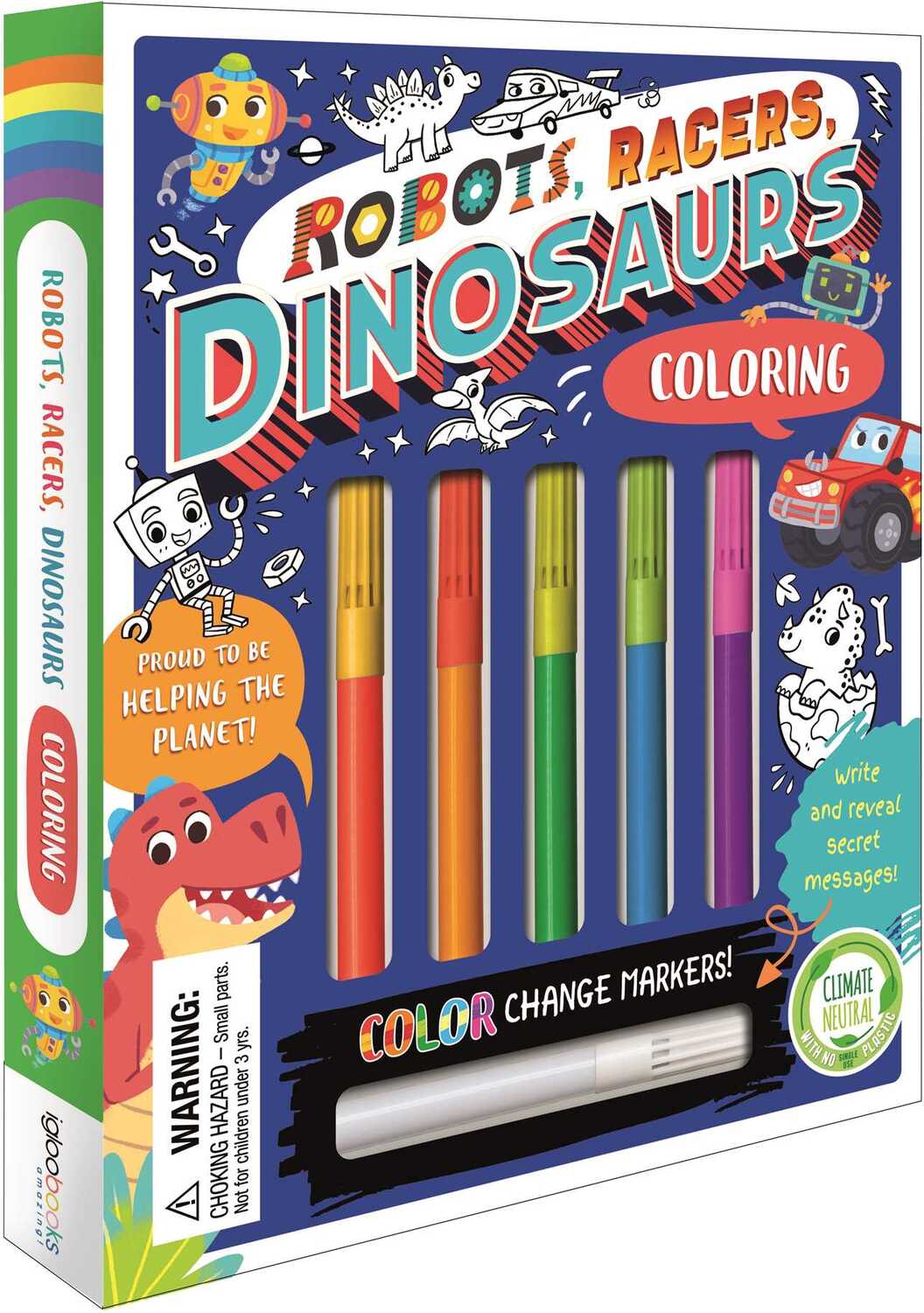 Robots, Racers, Dinosaurs Coloring Set: with Color-Changing Markers