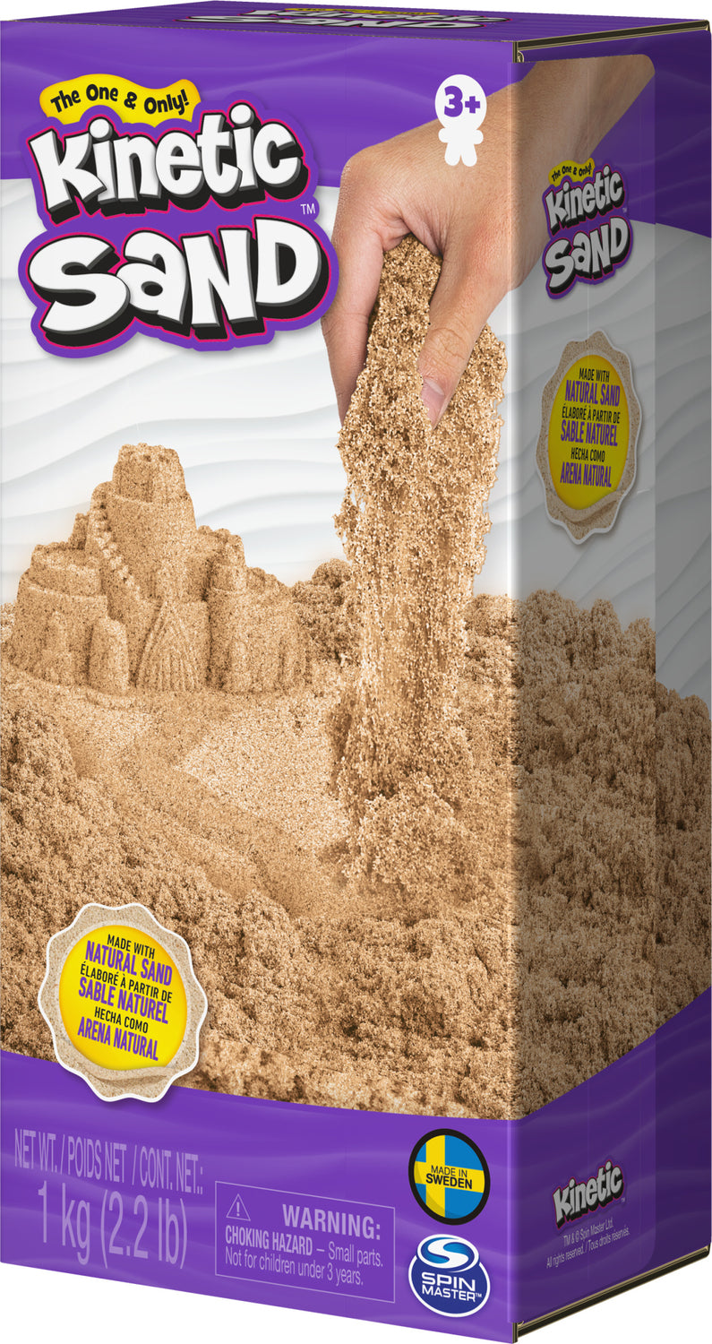 Kinetic Sand, 1kg (2.2lb) of All-Natural Brown Sensory Toys Play Sand for Mixing, Molding and Creating