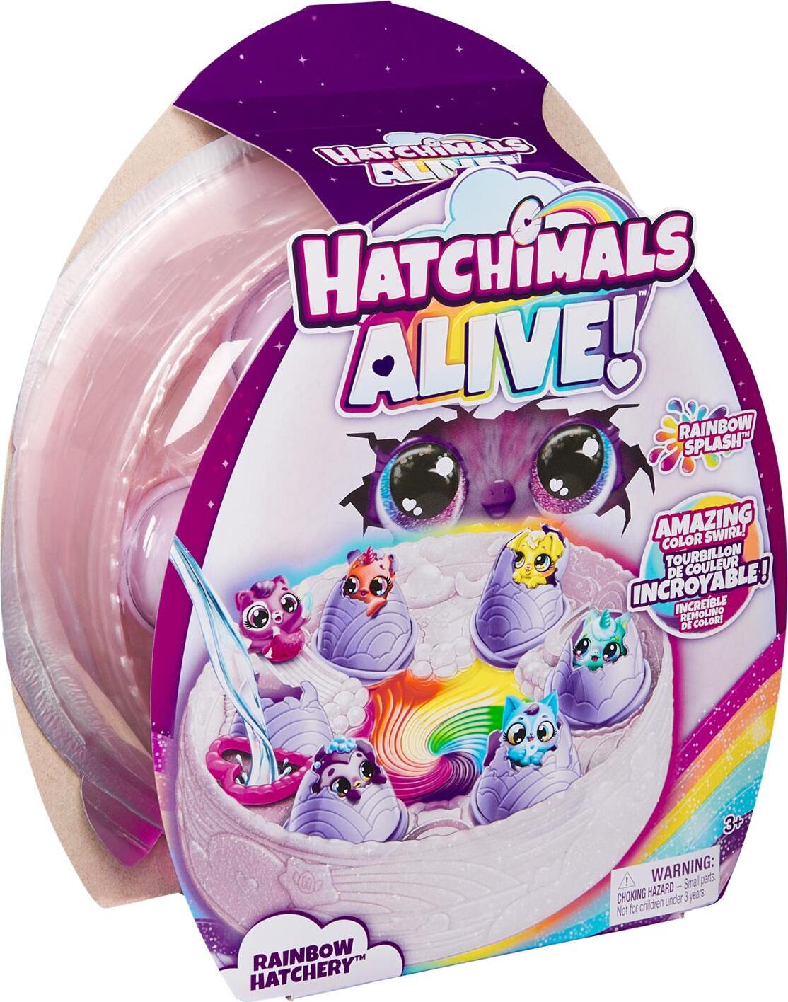 Hatchimals Alive, Rainbow Hatchery Toy with 6 Mini Figures