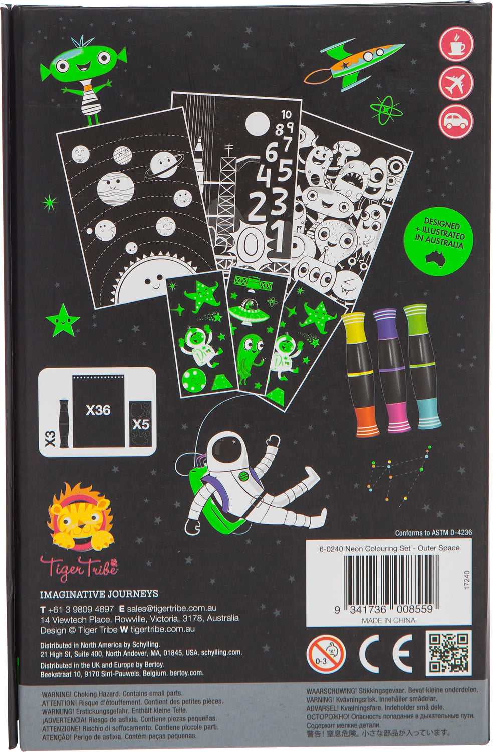 Neon Coloring Set - Outer Space