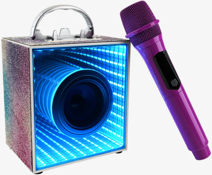 Pop Star Karaoke Infinity Lights Bluetooth Speaker & Mic Combo-Bling Edition