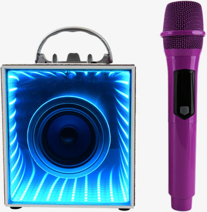Pop Star Karaoke Infinity Lights Bluetooth Speaker & Mic Combo-Bling Edition