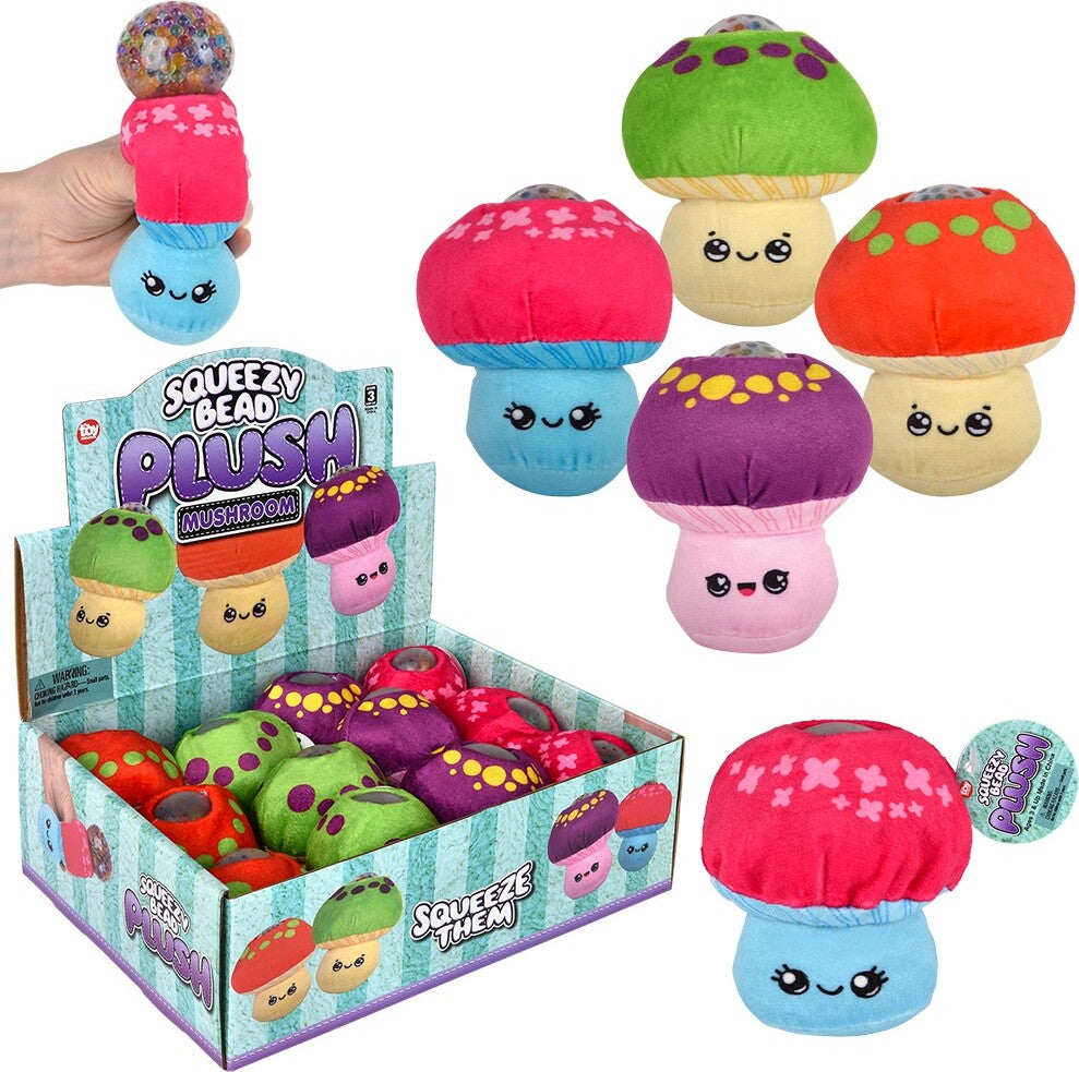 3" Mushroom Squeezy Bead Plush Ball