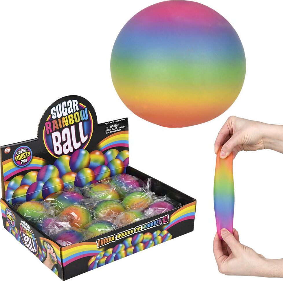 2.4" Rainbow Squeezy Sugar Ball  (sold individually)