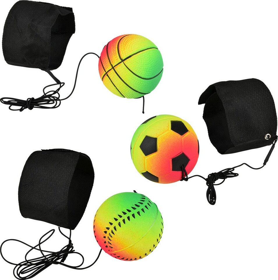2.25" Rainbow Sports Wrist Band Return Ball (assortment - sold individually)