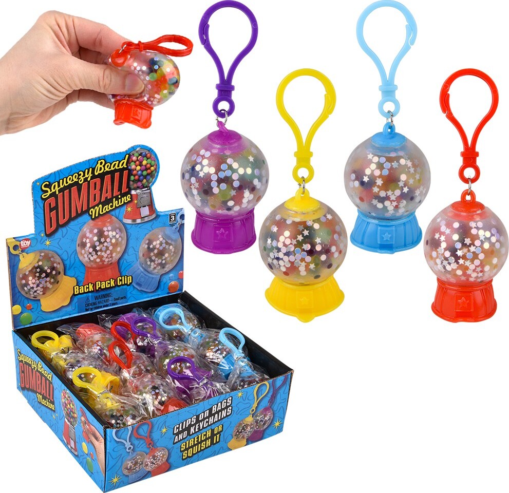 Squeezy Bead Gumball Machine Clip On 2" (assorted)