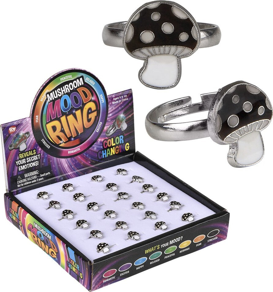 Mushroom Mood Ring 0.5" (assorted)