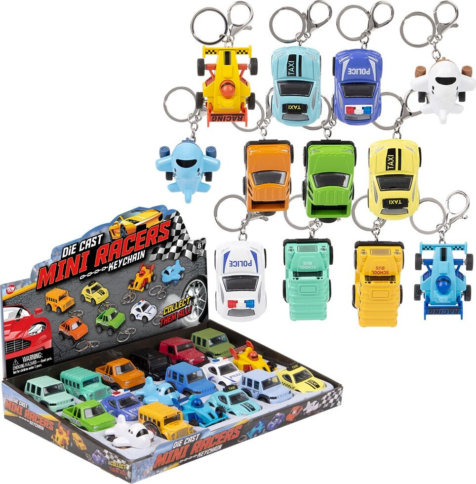 2.75" Diecast Vehicle Keychain Assortment 18ct