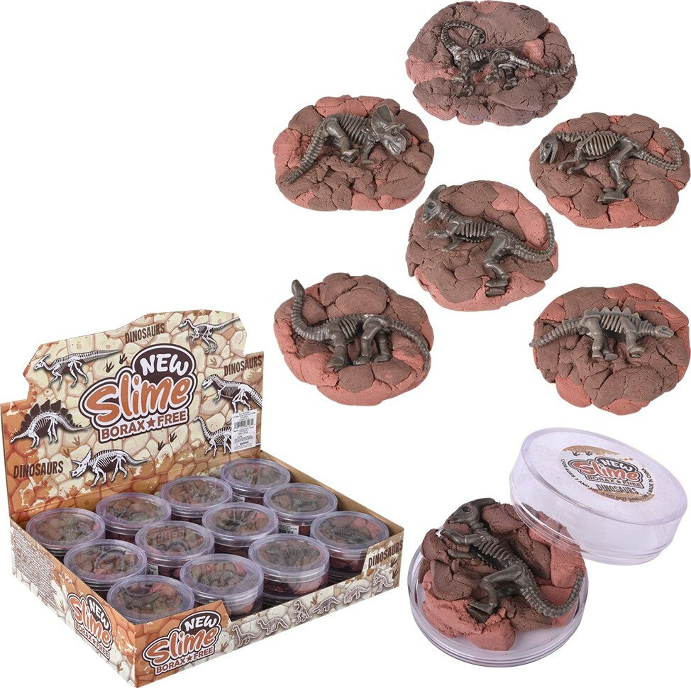 2.7" Dinosaur Fossil Play Clay Slime 24ct