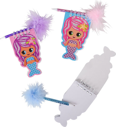 4" Mermaid Notebook With Feather Pen