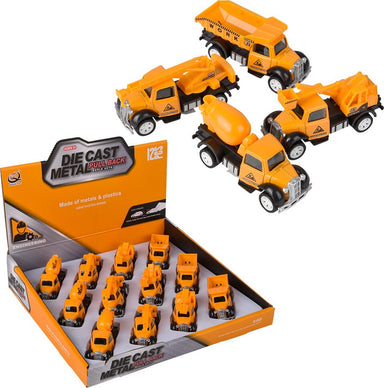 3" Die Cast Pull Back Construction Vehicles (assorted)