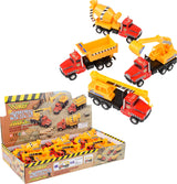 5.25" Die-cast Pull Back Construction Trucks 12/ Disp