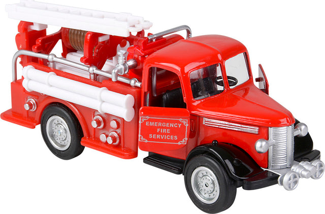 5" Die-cast Pull Back Classic Fire Truck