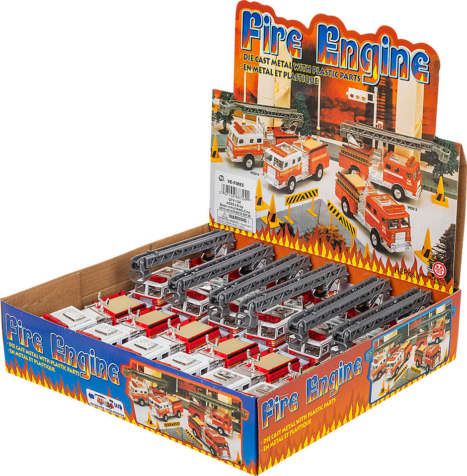 5.5" Die-cast Pull Back Fire Truck