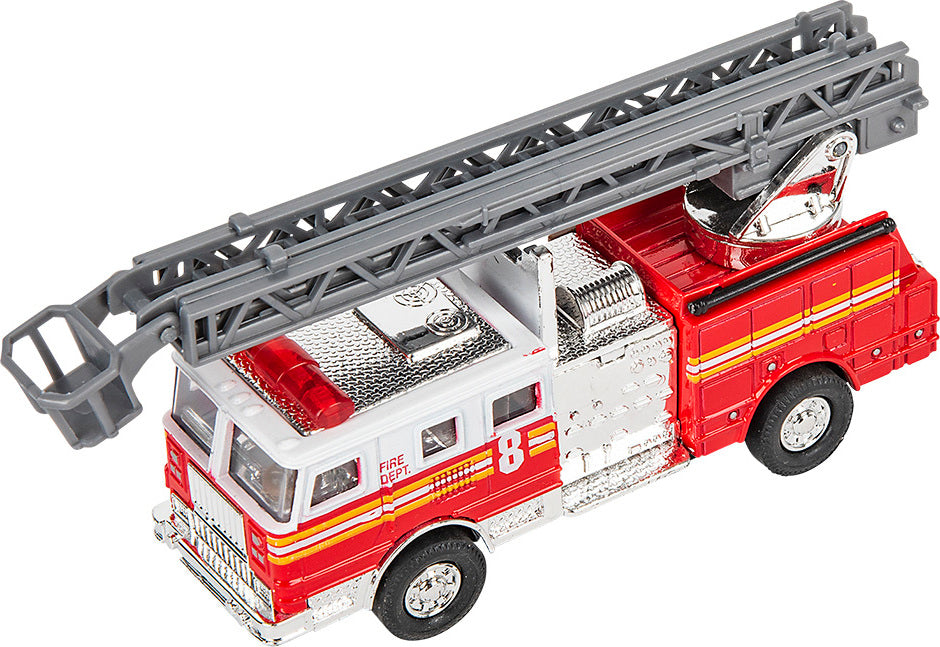 5.5" Die-cast Pull Back Fire Truck