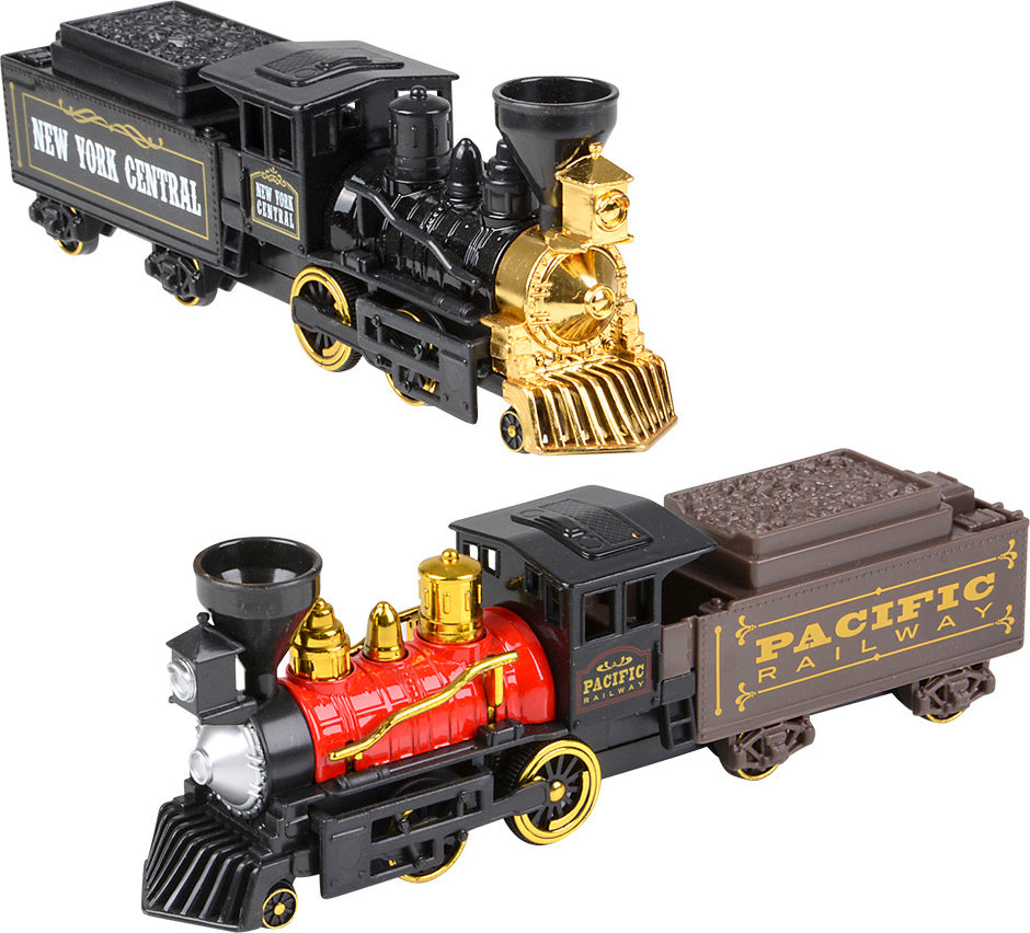 10" Steam Engine Locomotive Die-cast Pull Back 6pc/ Disp