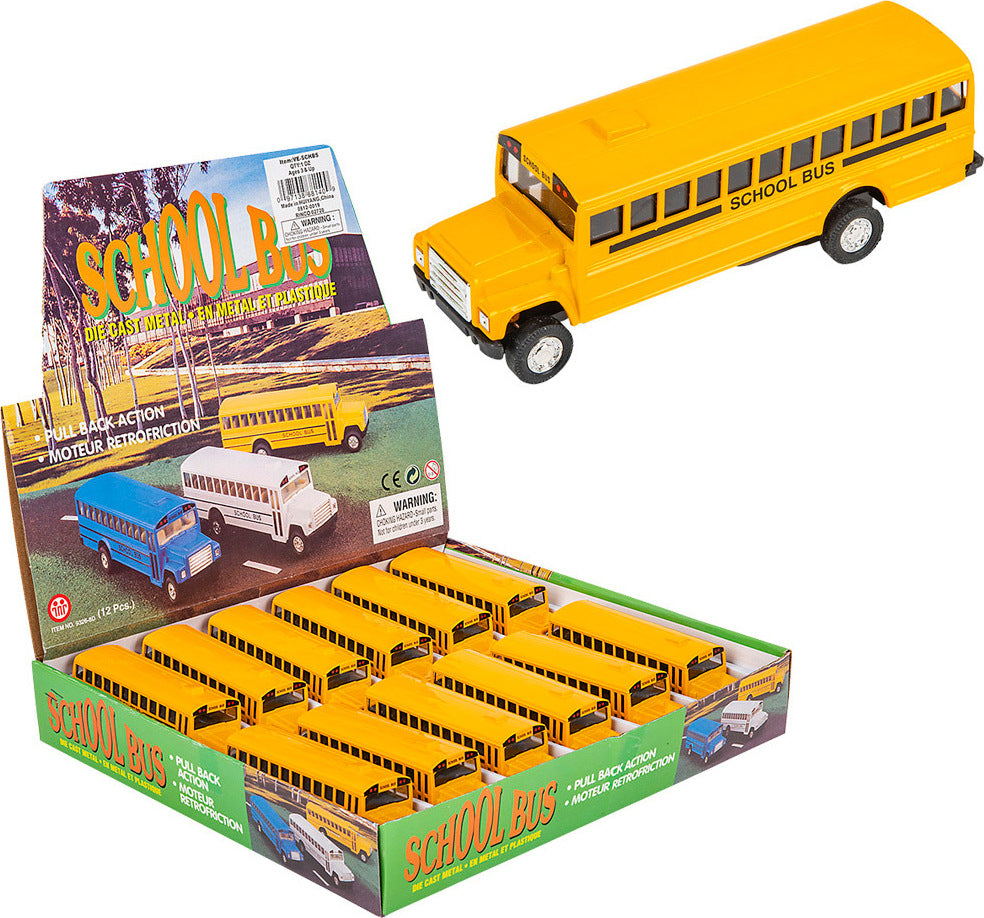 5" Die-cast Pull Back School Bus