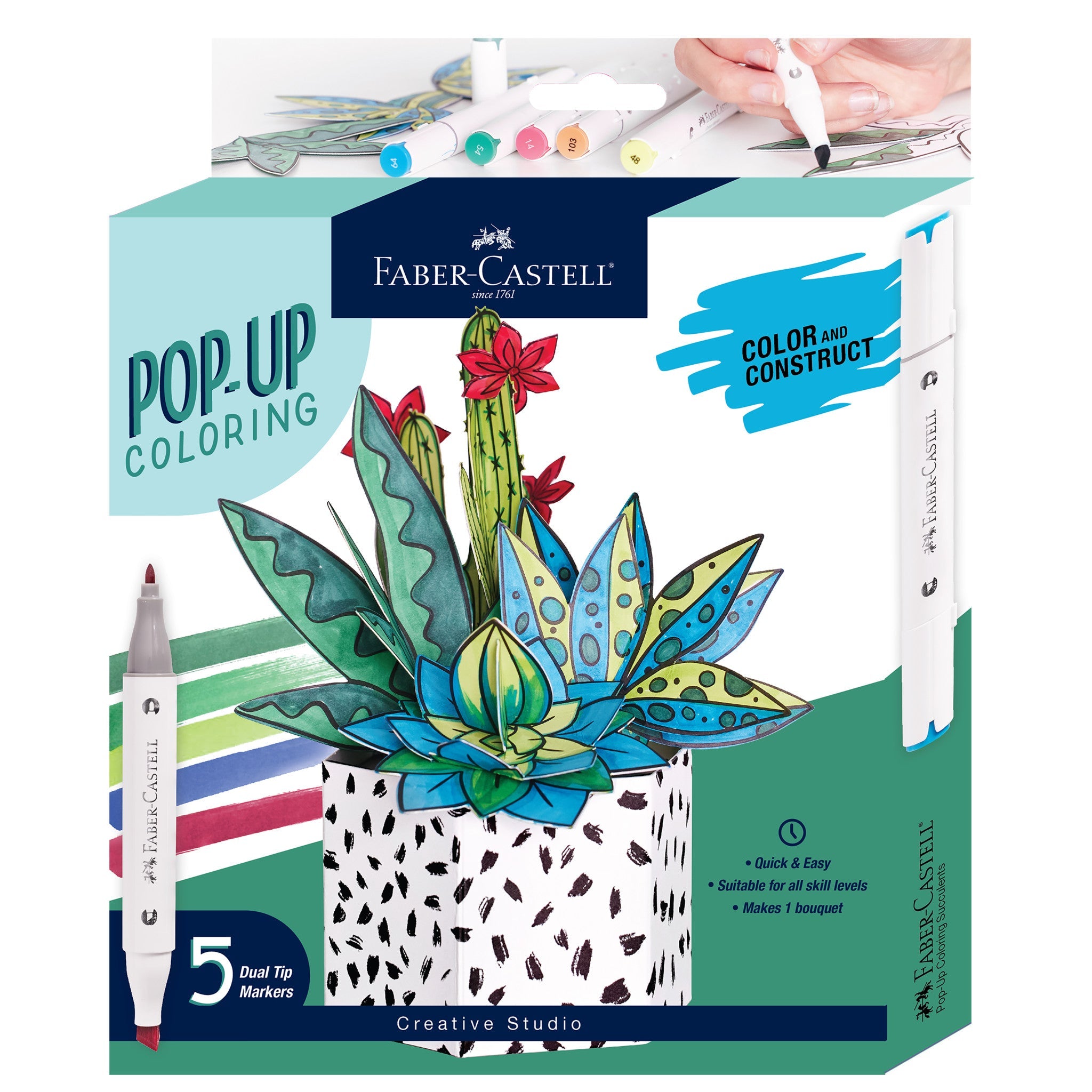 Pop Up Coloring Bouquet - Succulents