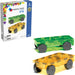 MAGNA-TILES Cars – Green & Yellow 2-Piece Magnetic Construction Set, The ORIGINAL Magnetic Building Brand