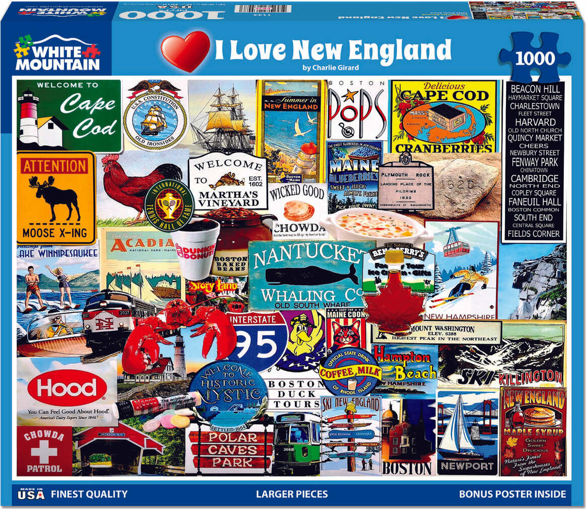 I Love New England - 1000 Piece - White Mountain Puzzles