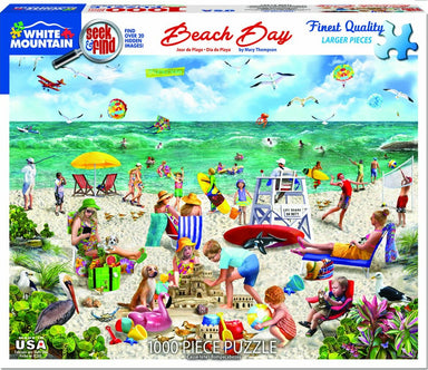 Beach Day - Seek & Hide - 1000 Piece - White Mountain Puzzles