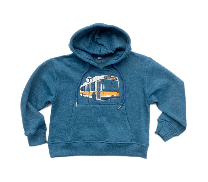 Boston MBTA Commuter Bus Hoodie - Heather Blue