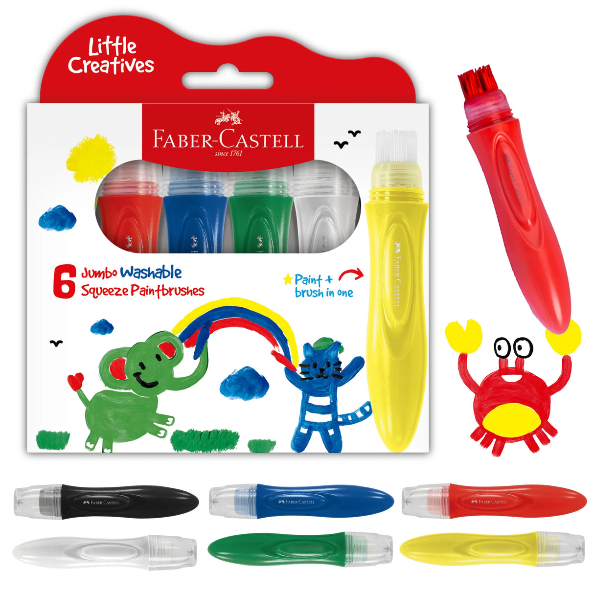 Little Creatives 6ct Jumbo Squeezing Paintbrush