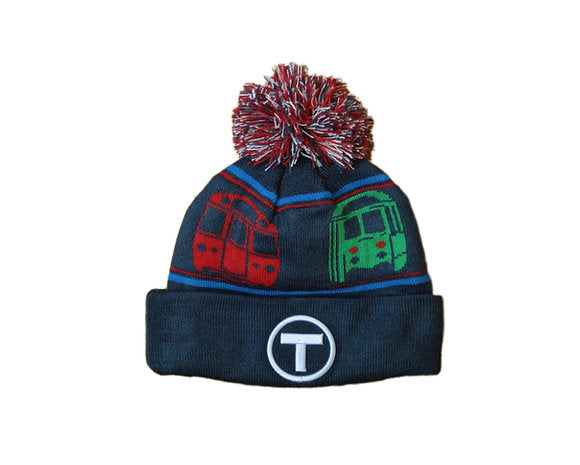 Toddler Boston MBTA Winter Pom Pom Hat