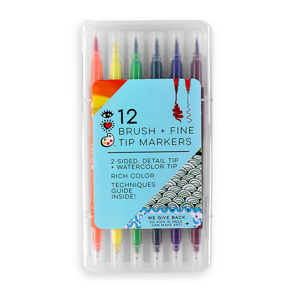 iHeart Art - 12 Brush Tip & Fine Tip Markers