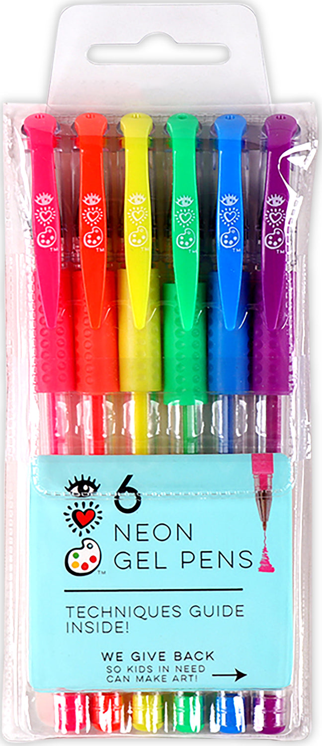 6 Neon Gel Pens — Boing! Toy Shop
