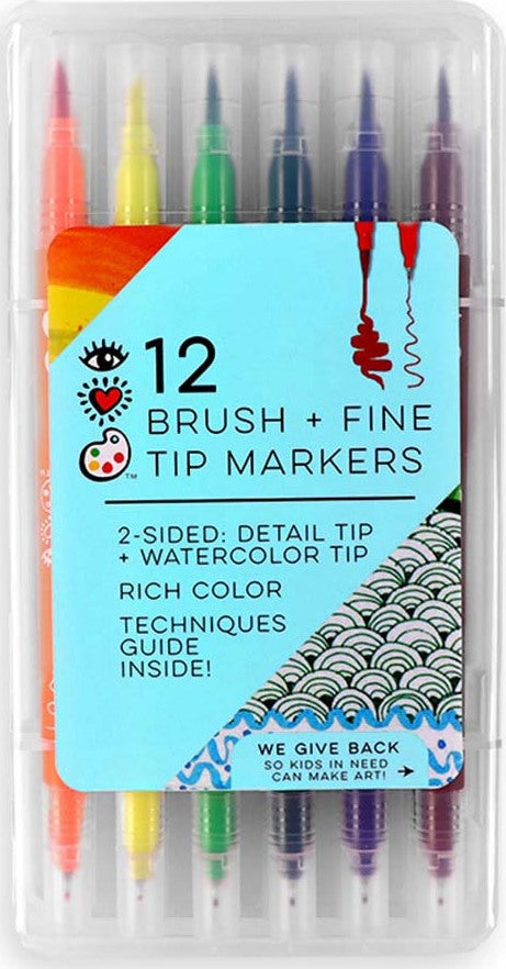 Iheartart 12 Brush Tip  Fine Tip Markers