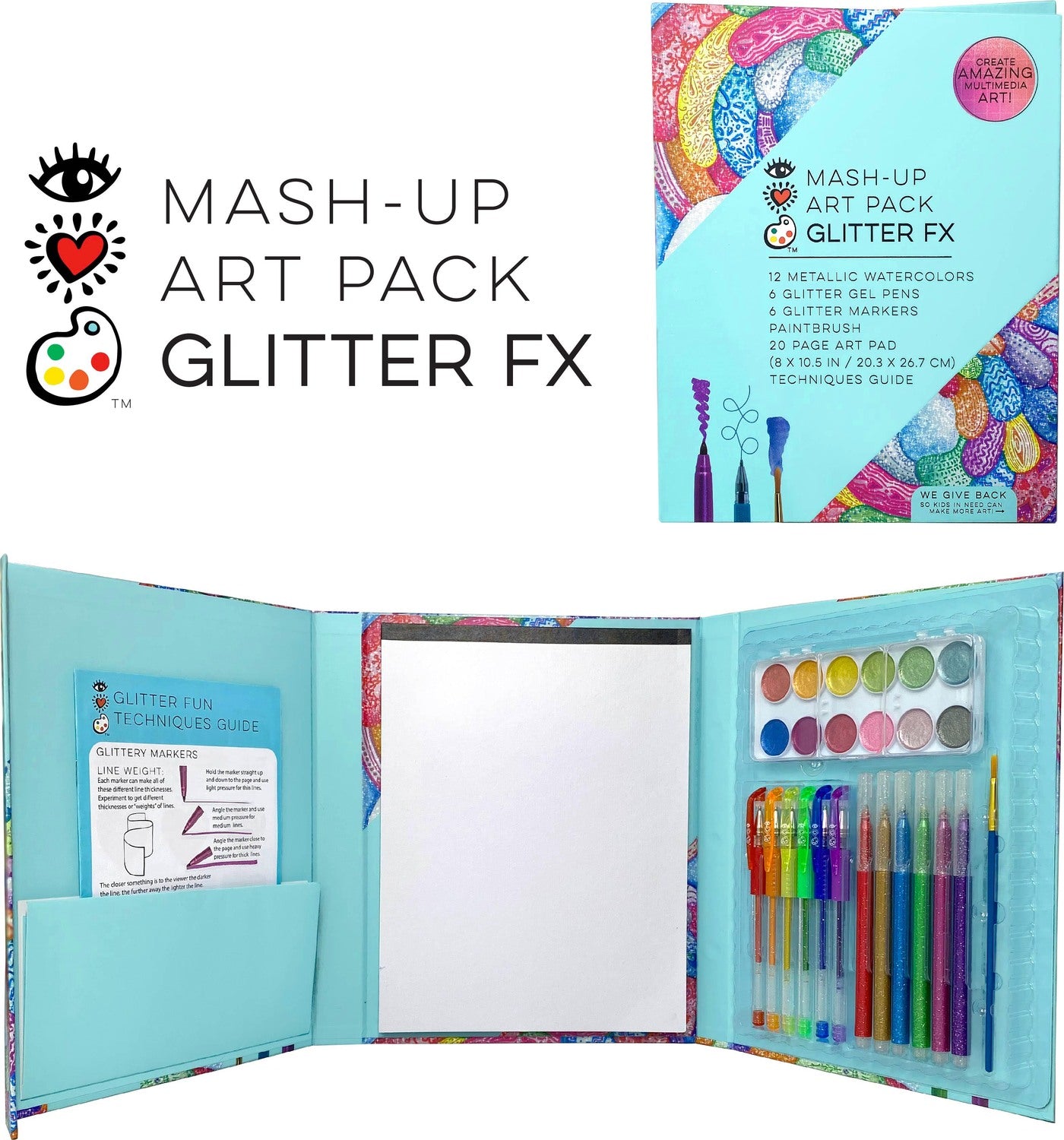 Iheartart Mash-up Art Pack Glitter Fx All In One Art Portfolio Set