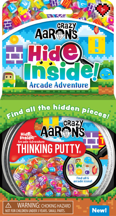 Arcade Adventure Hide Inside 4" Thinking Putty Tin