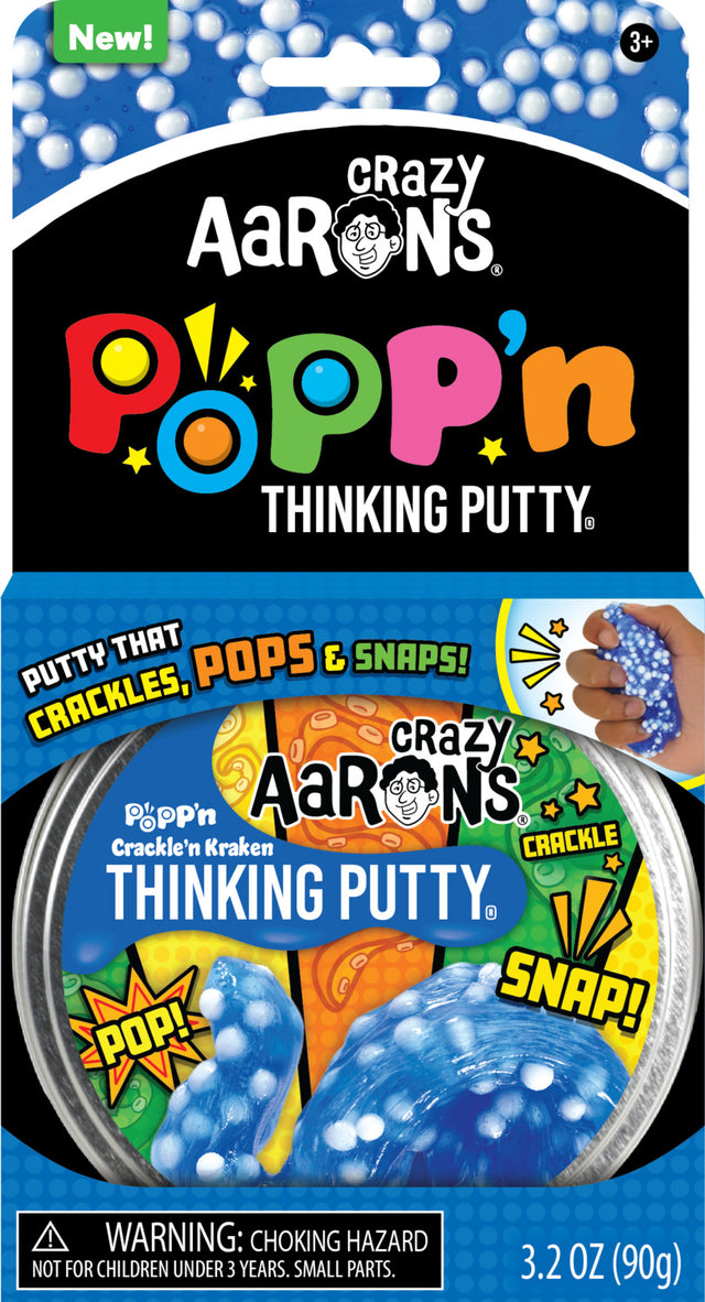 Crackle'n Kraken Popp'n Putty 4" Thinking Putty Tin