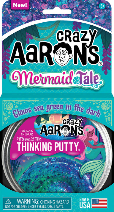 Mermaid Tale Glowbright 4" Thinking Putty Tin
